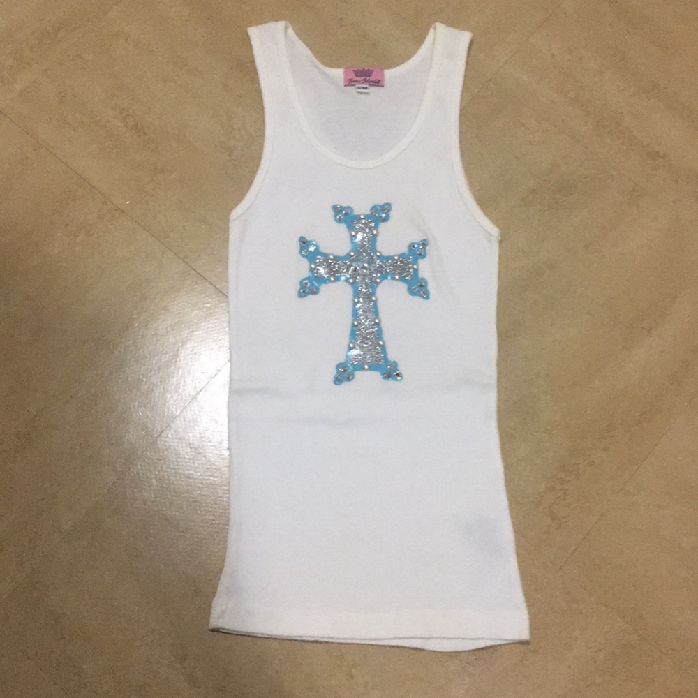 White embellished tank